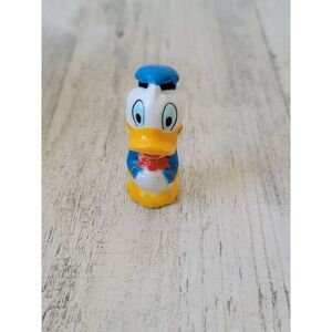 Vintage miniature Donald Duck blue outfit hand fold bow toy figure